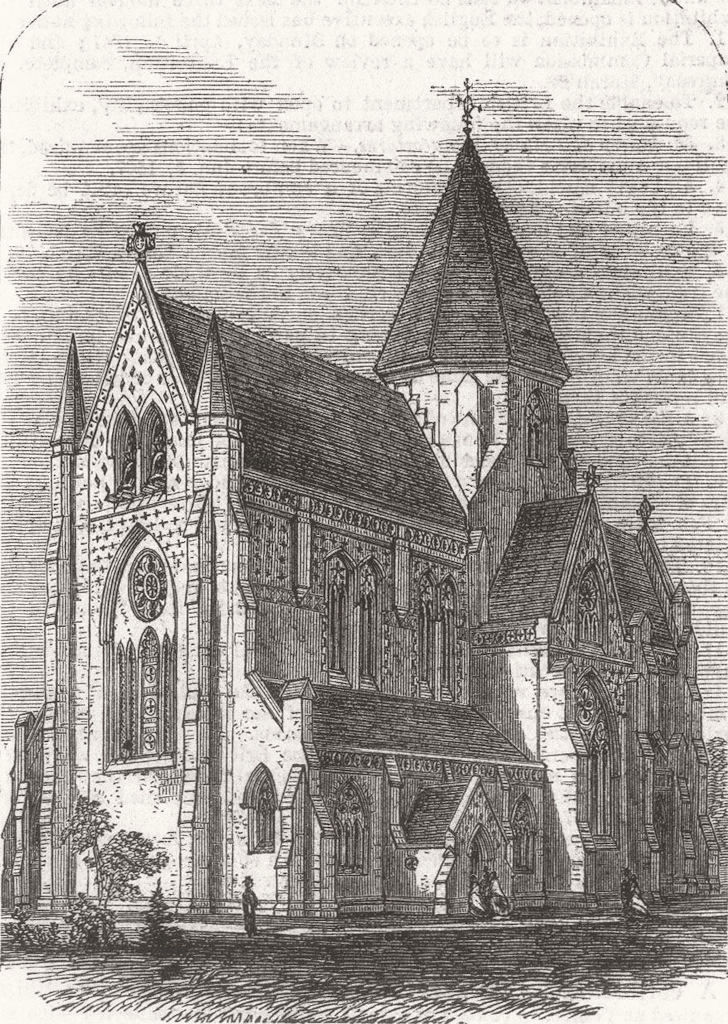 SCOTLAND. St Saviours Church, Aberdeen Park, Highbury 1867 old antique print