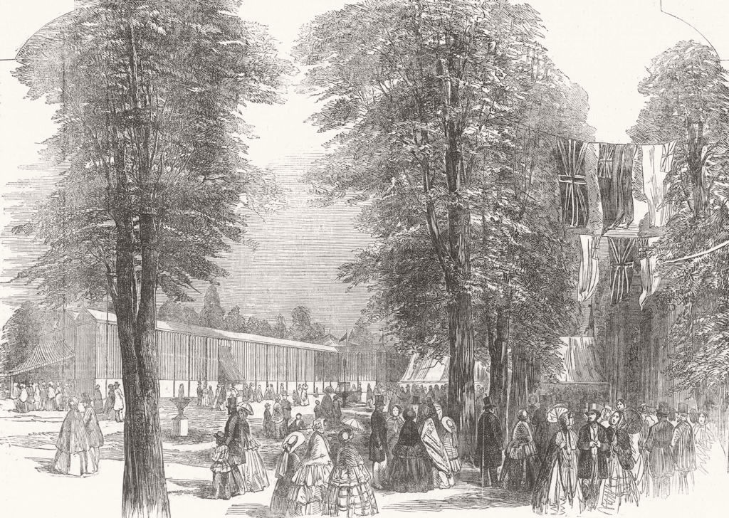 Associate Product LONDON. Crystal Palace, Royal wells Gdns, Cheltenham 1854 old antique print
