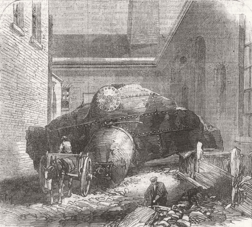 KENT. Boiler explosion, Chatham dockyard 1866 old antique print picture