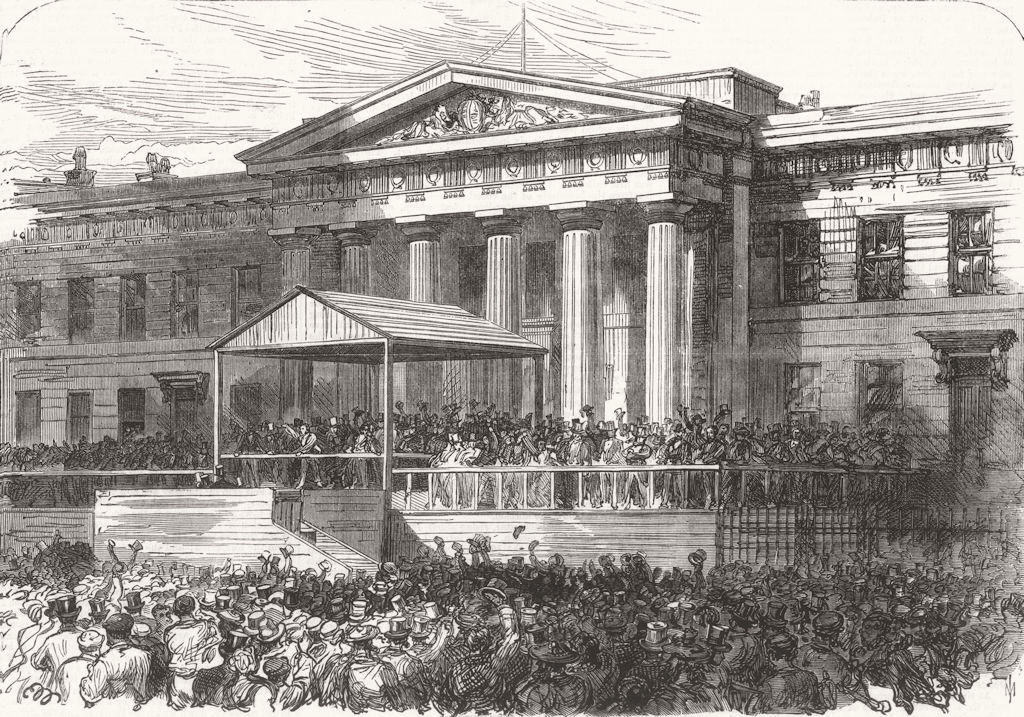 SCOTLAND. General Election. Declaration at Glasgow 1868 old antique print
