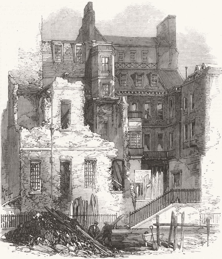 LONDON. St Jamess Park, ex House of Judge Jeffreys 1868 old antique print