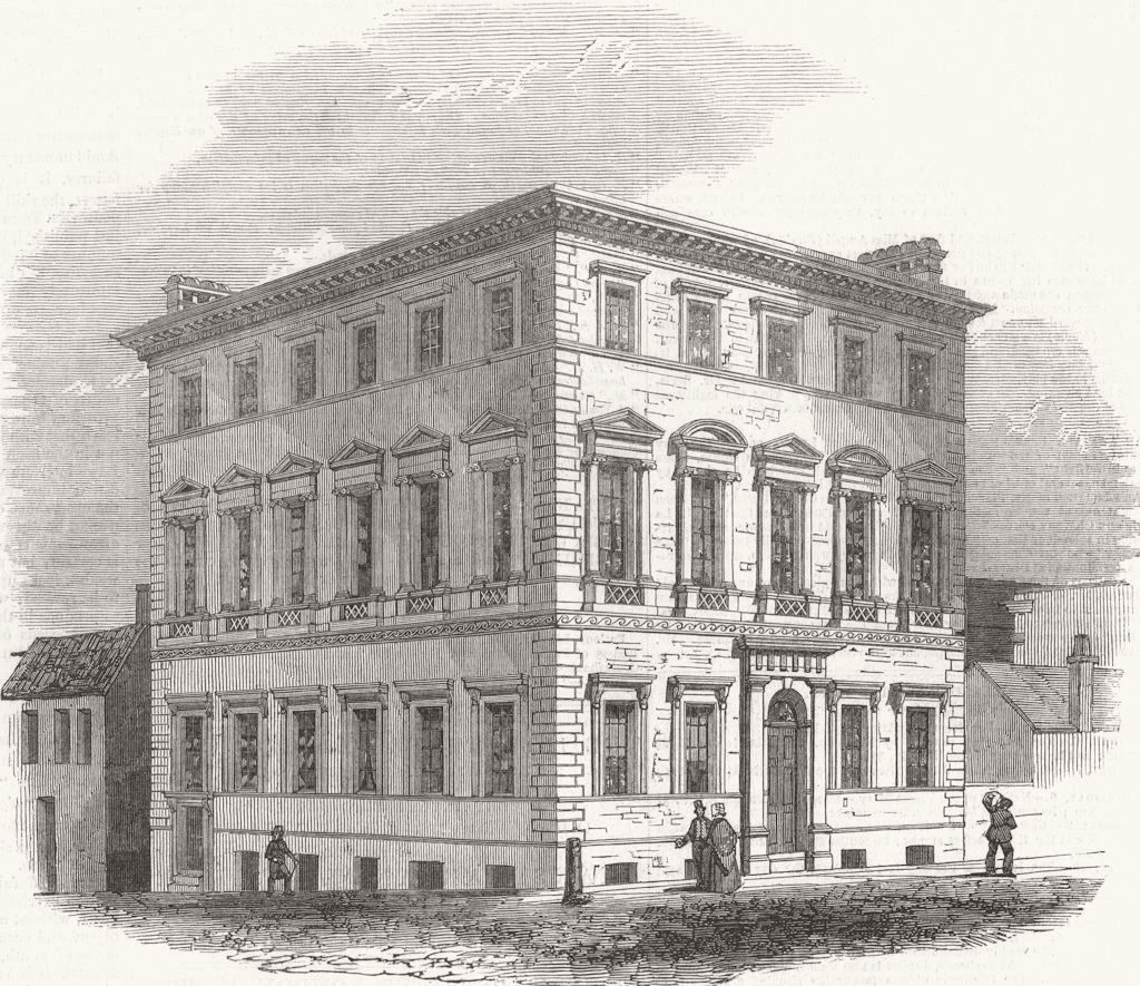 YORKS. Sheffield Athenaeum & Mechanics Institute 1847 old antique print