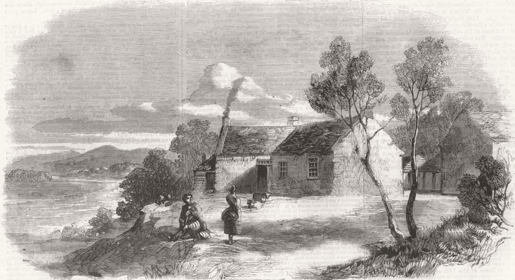 SCOTLAND. Burns farm, Ellisland, river Nith, Dumfries 1859 old antique print