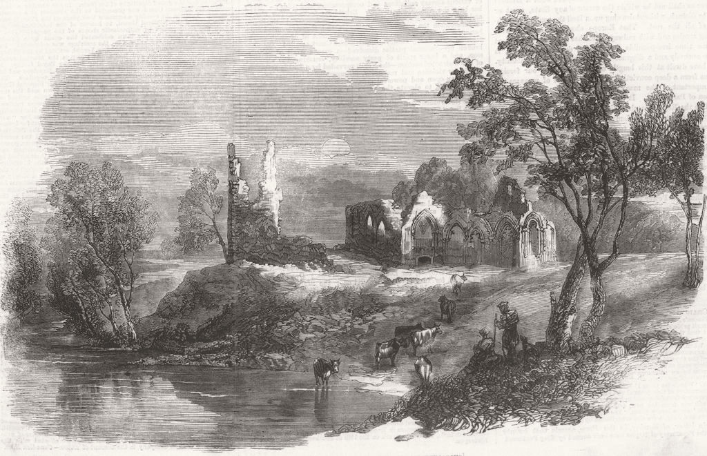 SCOTLAND. Burns Centenary-Lincluden Abbey, Dumfries 1859 old antique print