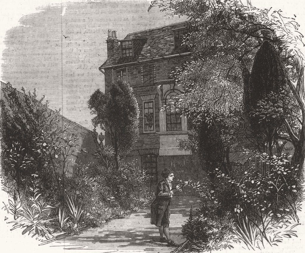 LONDON. Hogarth's House at Chiswick 1873 old antique vintage print picture