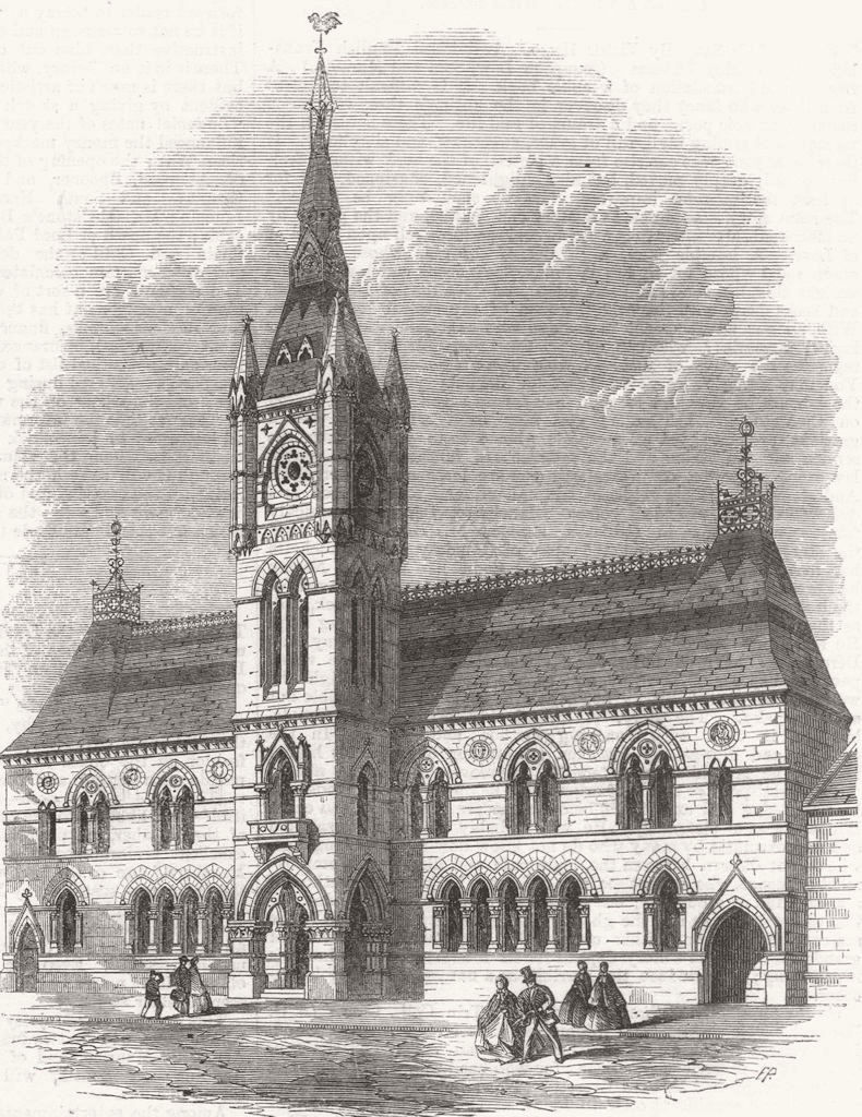 Associate Product SCOTLAND. The new Townhall, Dumbarton 1866 old antique vintage print picture