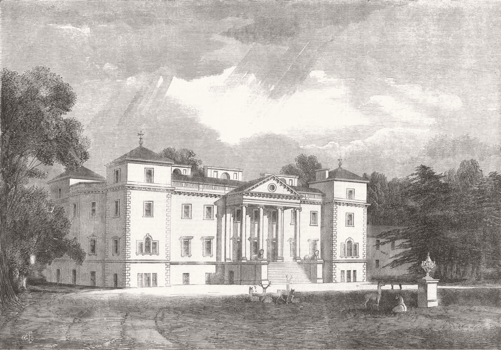 Associate Product WORCS. Croome House, Earl of Coventry 1859 old antique vintage print picture