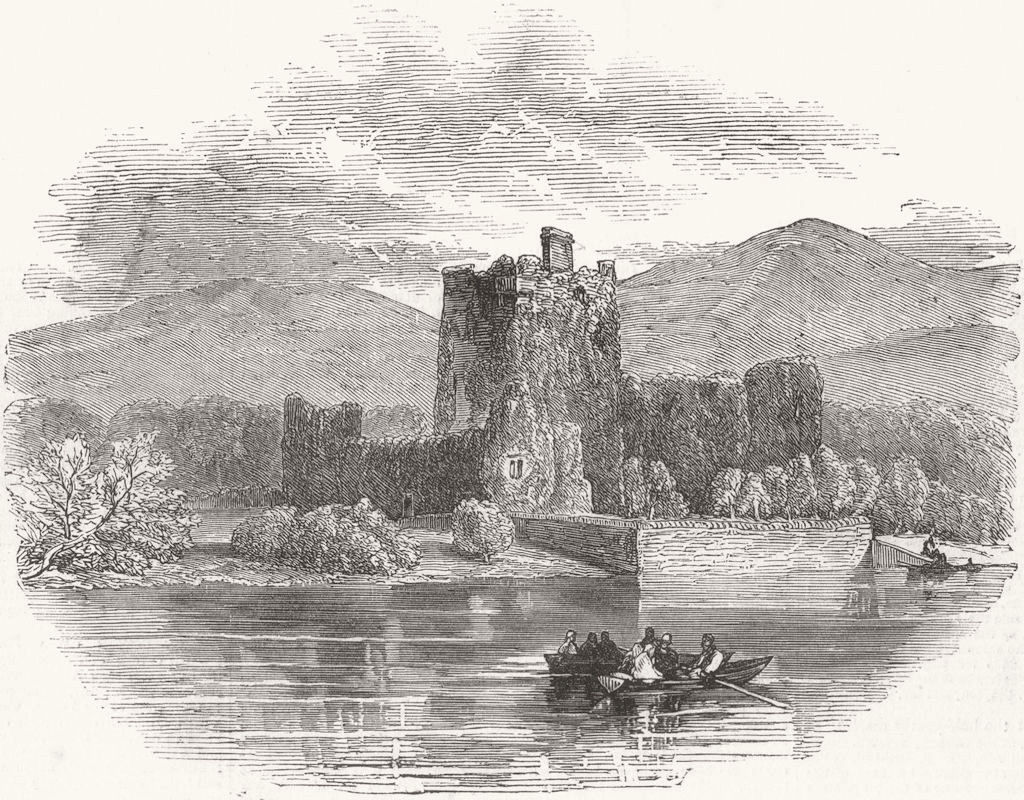 IRELAND. Ross Castle, lower Lake of Killarney 1849 old antique print picture