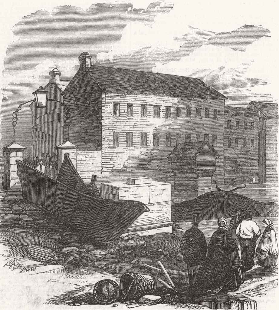 YORKS. Sheffield floods. Remains of Ball St Bridge 1864 old antique print
