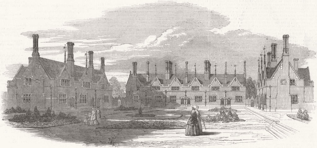 LONDON. King William Naval Asylum, at Penge 1849 old antique print picture