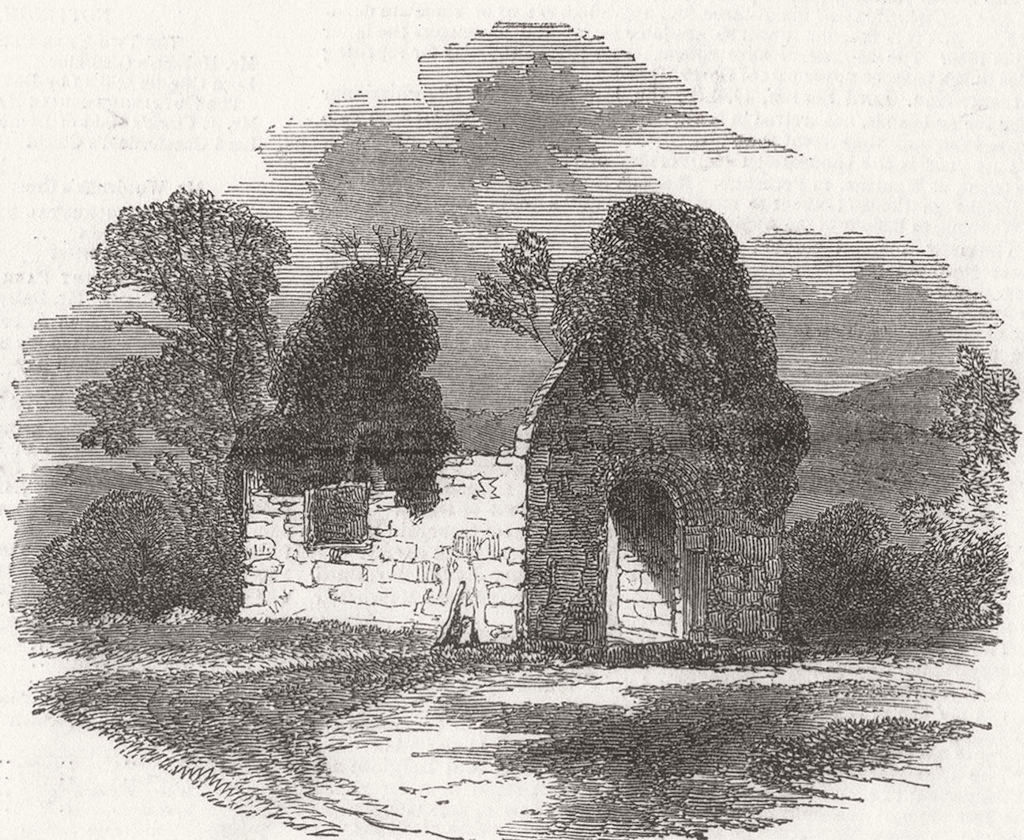 IRELAND. Chapel of the Abbey, Innisfallen 1849 old antique print picture