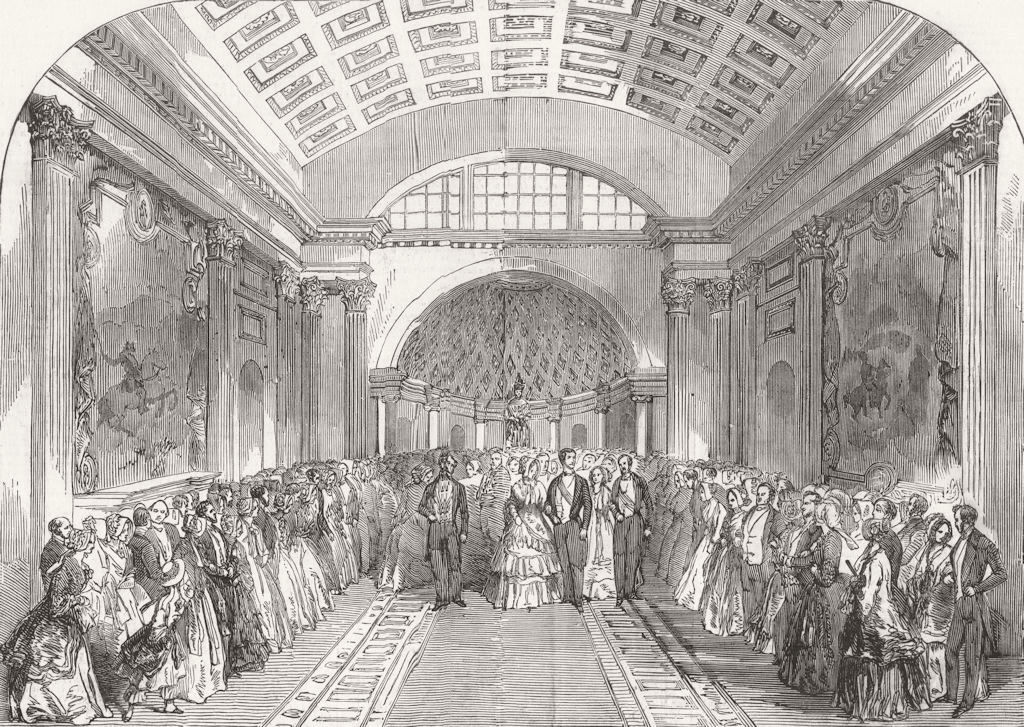 IRELAND. Queen visiting Bank of Ireland, Dublin 1849 old antique print picture