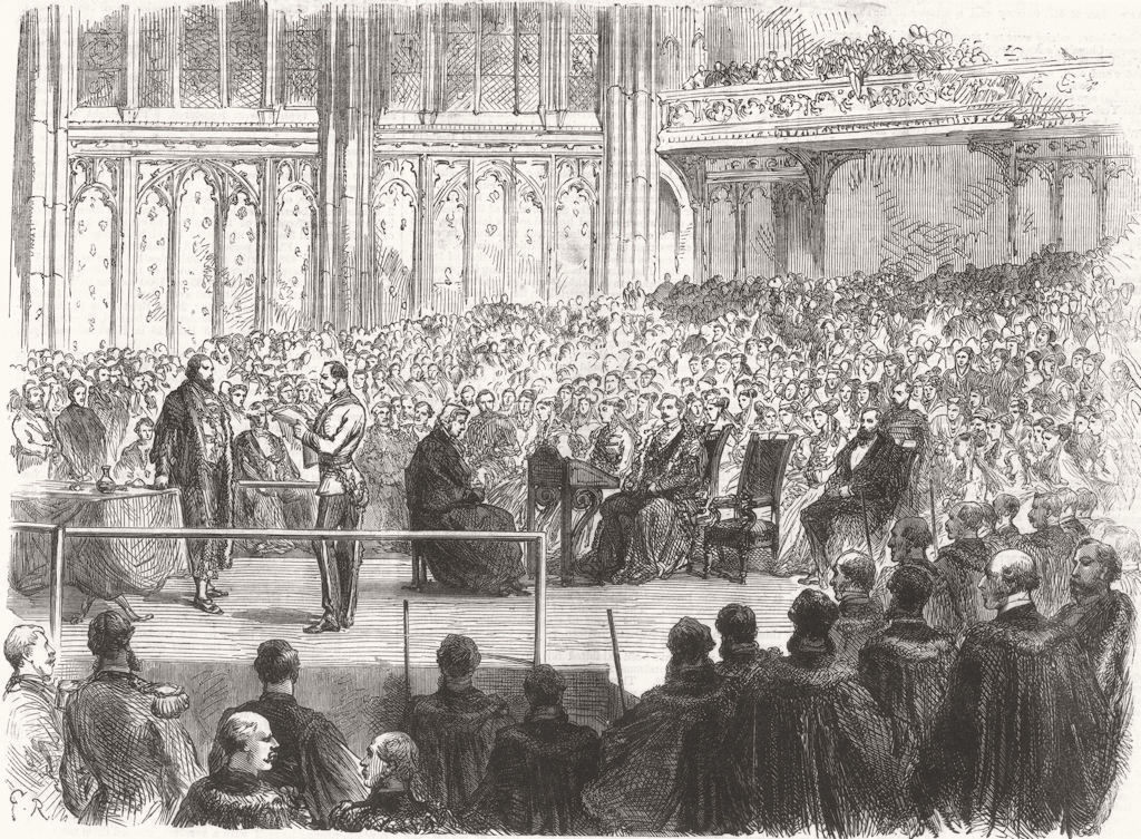 LONDON. Freedom of City, Lord Napier of Magdala, Guildhall 1868 old print