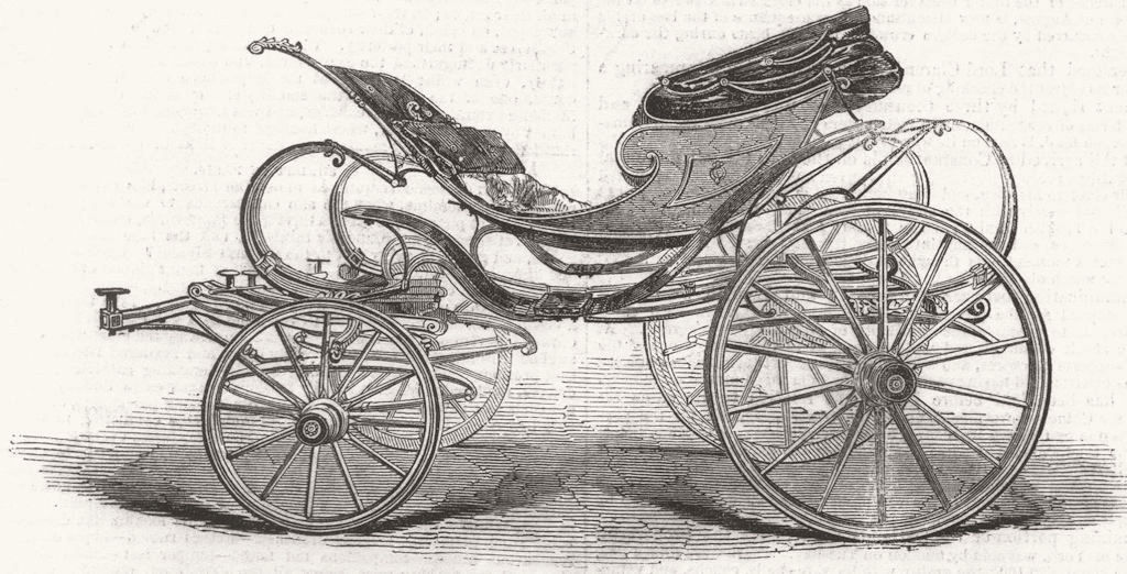 GERMANY. Cabriolet Phaeton, Princess of Württemberg 1846 old antique print