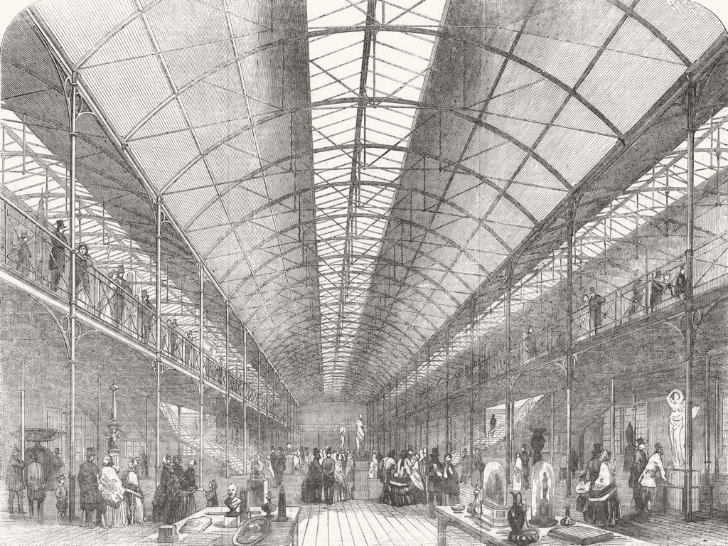 Associate Product LONDON. Victoria & Albert Museum being built 1856 old antique print picture