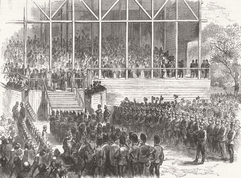 YORKS. Prince Arthur opening Roundhay Park 1872 old antique print picture