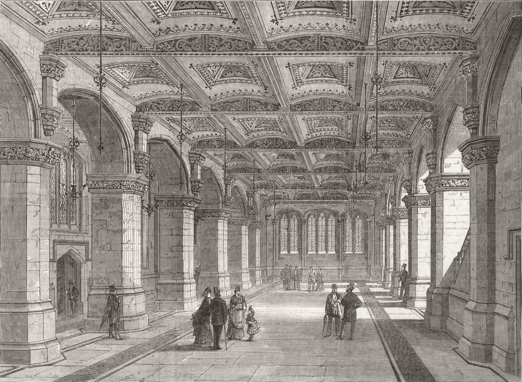 Associate Product LONDON. The new city museum, Guildhall 1872 old antique vintage print picture