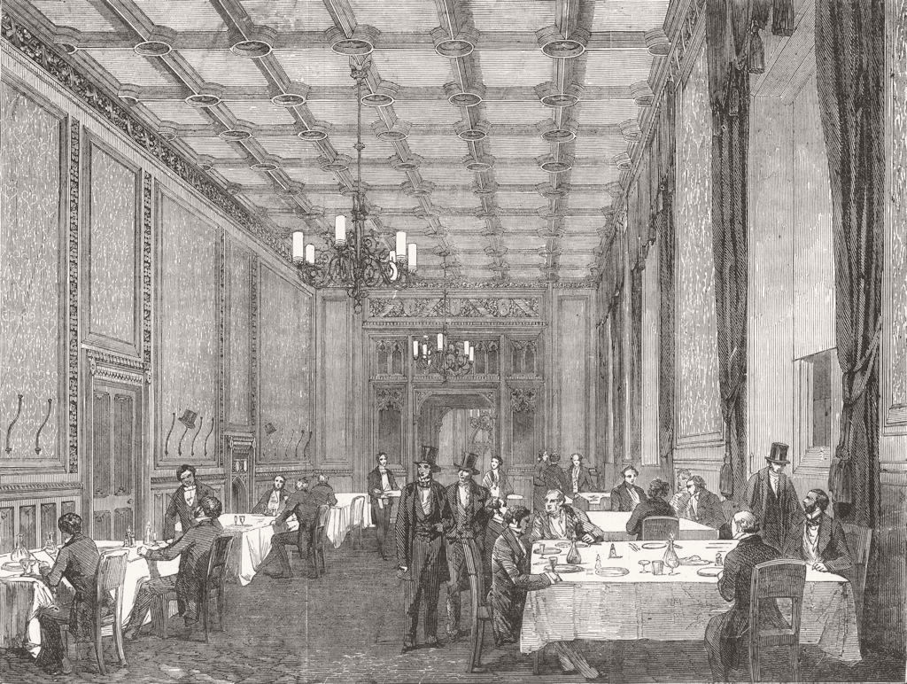 Associate Product LONDON. Westminster. Refreshment-Room, Commons 1853 old antique print picture