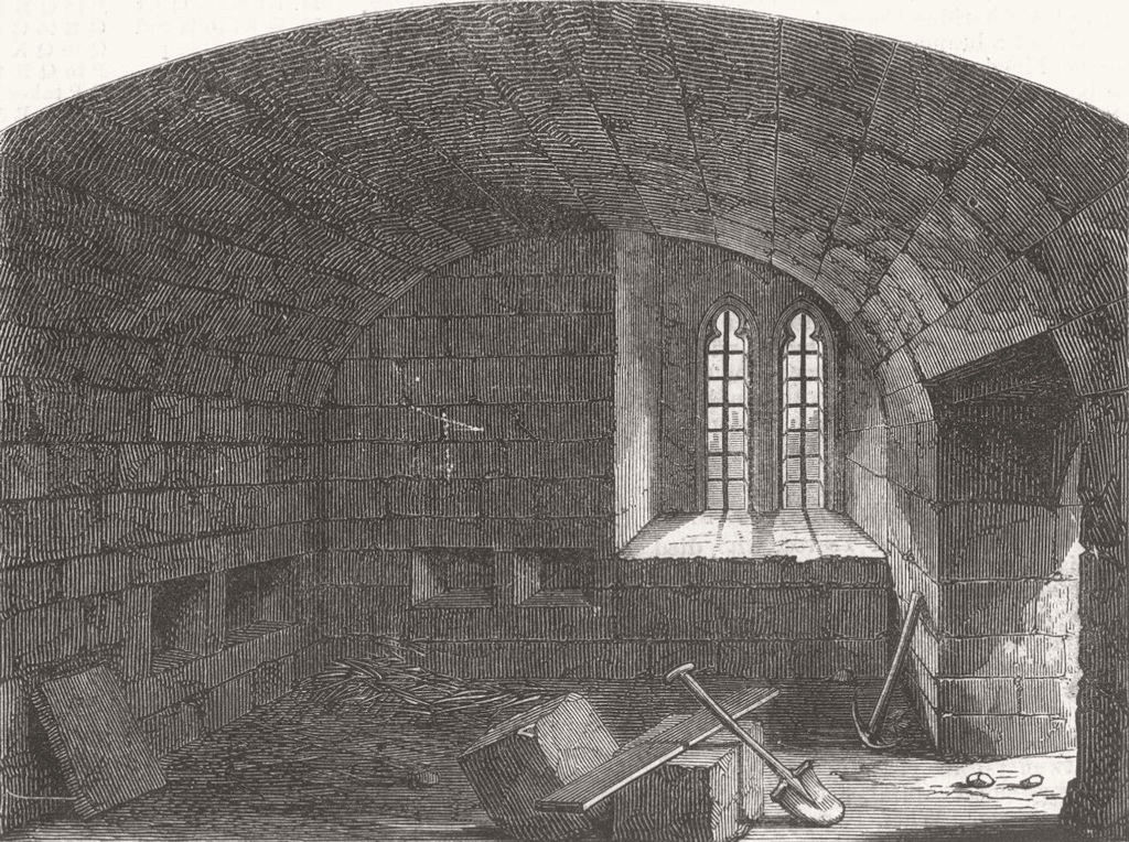 Associate Product LONDON. Basement, Bloody Tower, Tower of London 1868 old antique print picture