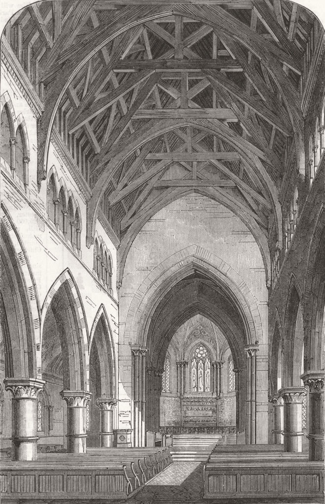 SUSSEX. New Church, St Leonards-on-Sea 1868 old antique vintage print picture