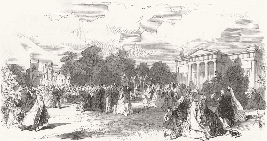 Associate Product YORKS. Band playing, Philosophical Soc's grounds 1864 old antique print