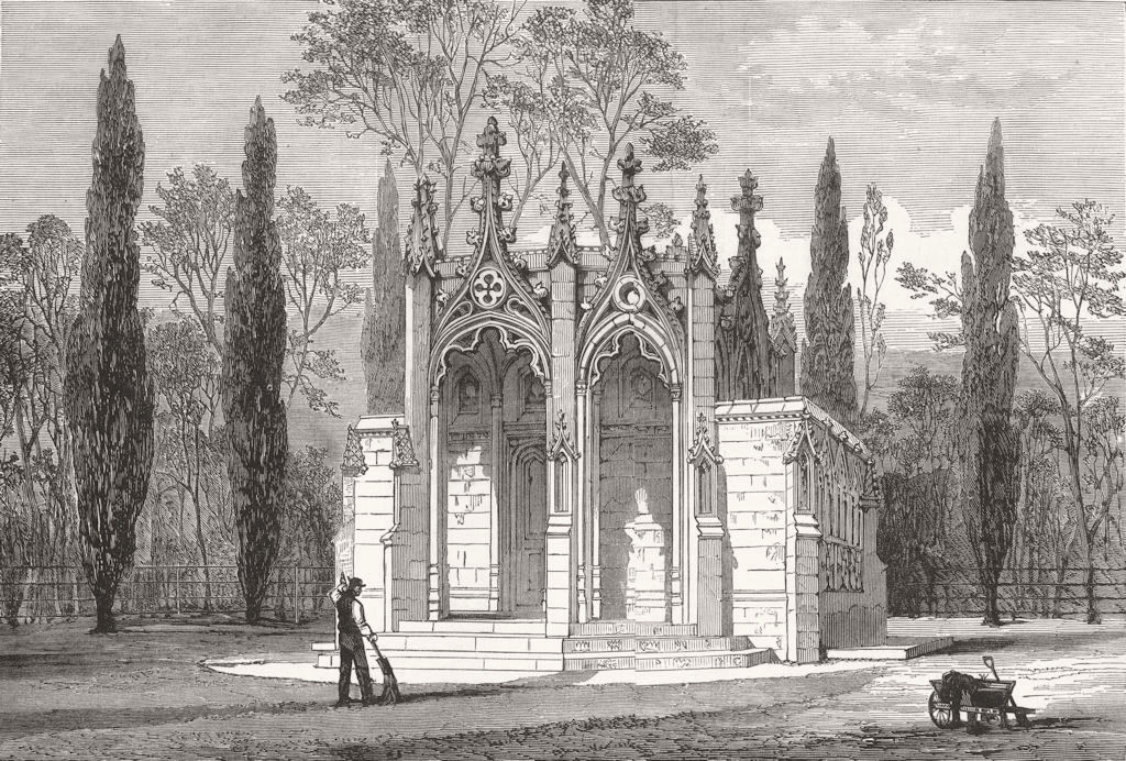SURREY. Princess Charlotte's mausoleum, Claremont 1882 old antique print