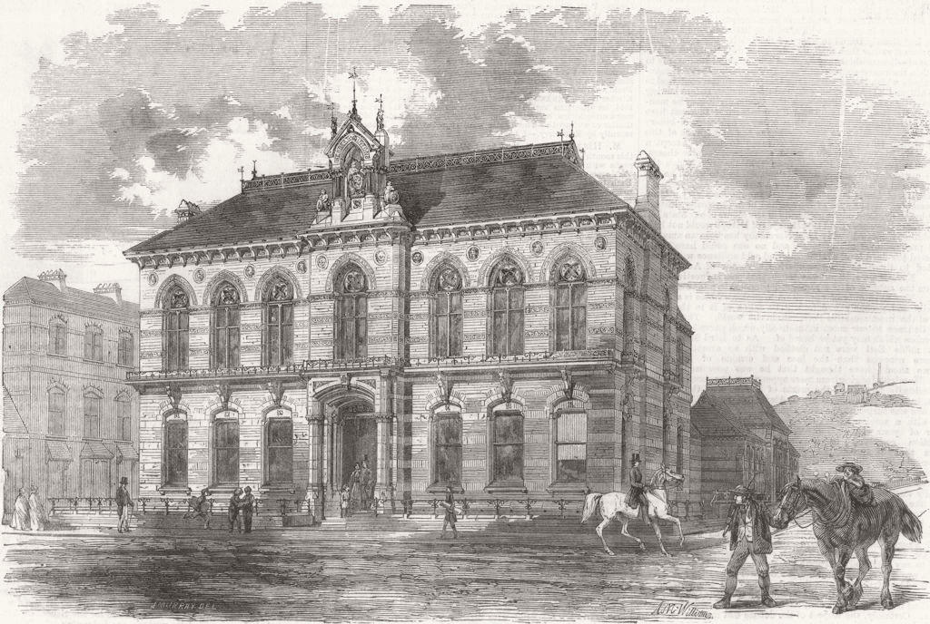 STAFFS. Minton Museum, Design School, Stoke-on-Trent 1860 old antique print