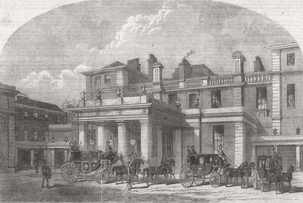 Associate Product LONDON. Civic deputation, Marlborough House 1863 old antique print picture