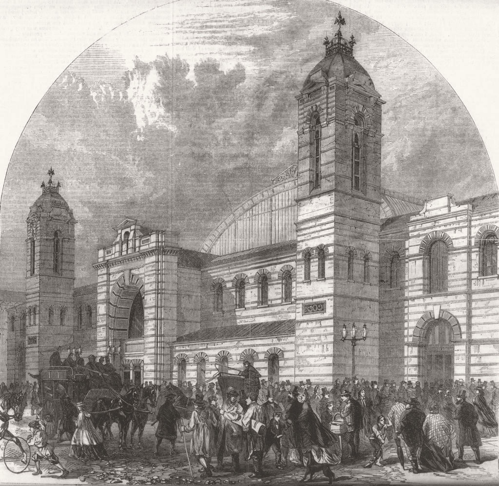 LONDON. Smithfield Cattle Show, Islington 1862 old antique print picture