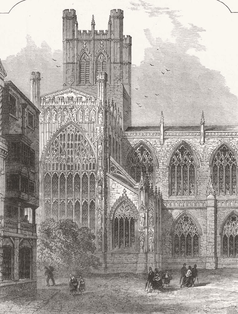 CHESHIRE. Chester Cathedral. South Transept 1872 old antique print picture