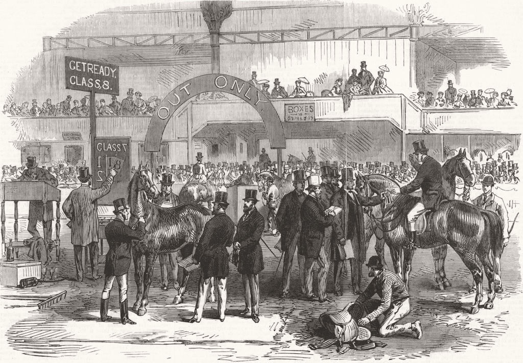 LONDON. Islington Horse show prizes 1867 old antique vintage print picture