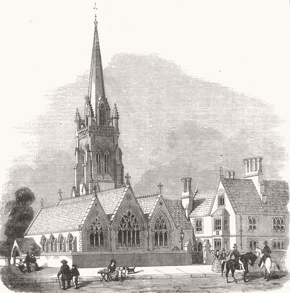 LONDON. St Thomas Canterbury Catholic church, Fulham 1857 old antique print
