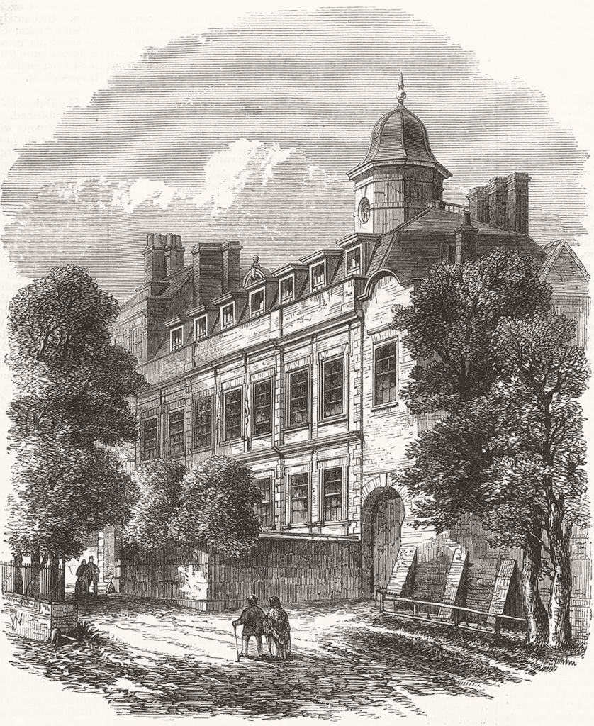 LONDON. Gt Ormond St hospital, Cromwell House, Highgate 1869 old antique print