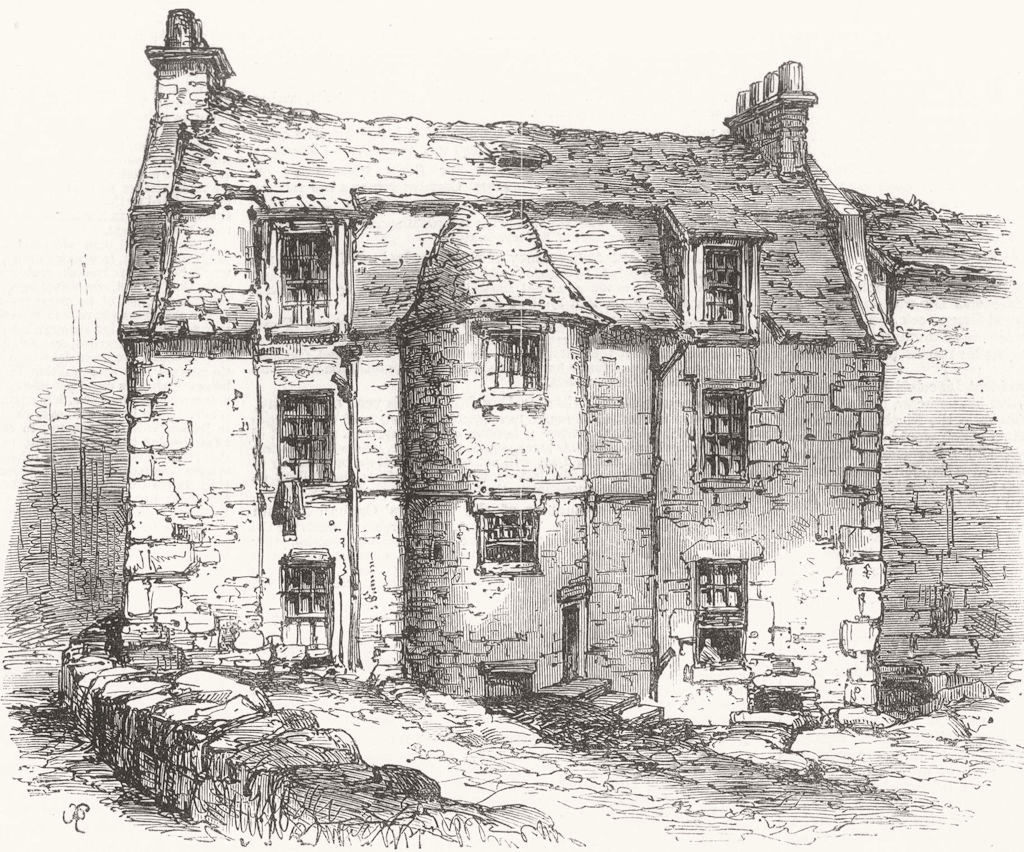 SCOTLAND. Birthplace of David Roberts, Edinburgh 1864 old antique print