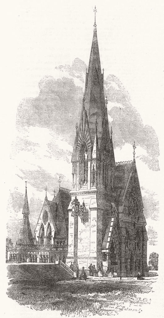 SCOTLAND. Irvine(Presbyterian) Church, Ayrshire 1864 old antique print picture