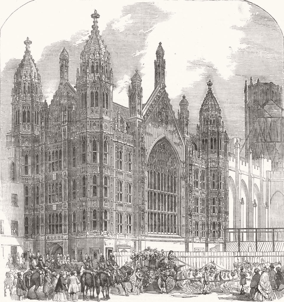LONDON. Westminster. St Stephenss Porch 1854 old antique vintage print picture