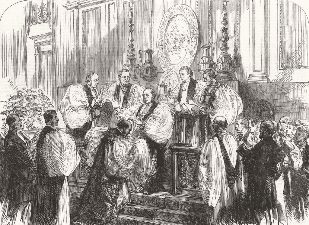 Associate Product LONDON. Bishop consecration, Chapel Royal, Whitehall 1868 old antique print