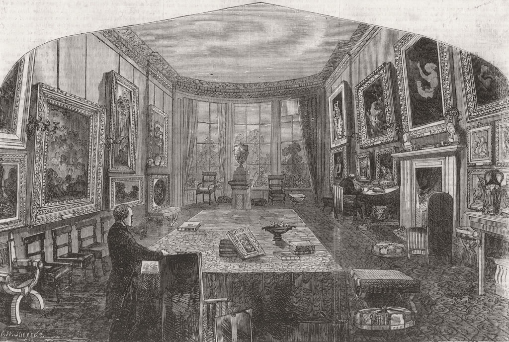 LONDON. Breakfast-room, Rogers House St Jamess Place 1856 old antique print