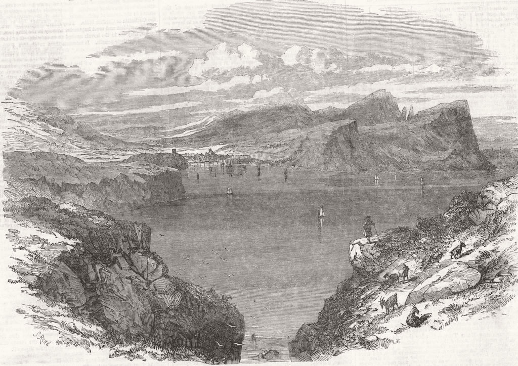 Isle of Skye. Portree. Scotland 1853 old antique vintage print picture