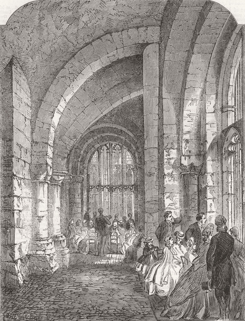 GLOS. Clerestory, Gloucester Cathedral 1865 old antique vintage print picture