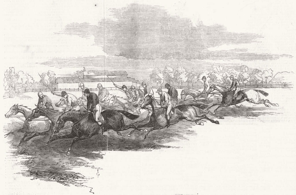 Associate Product YORKS. Doncaster Races. St Leger. nr Red House 1846 old antique print picture