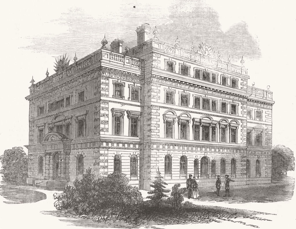 Associate Product LONDON. Cavalry College, Richmond. keystone laid,  1857 old antique print