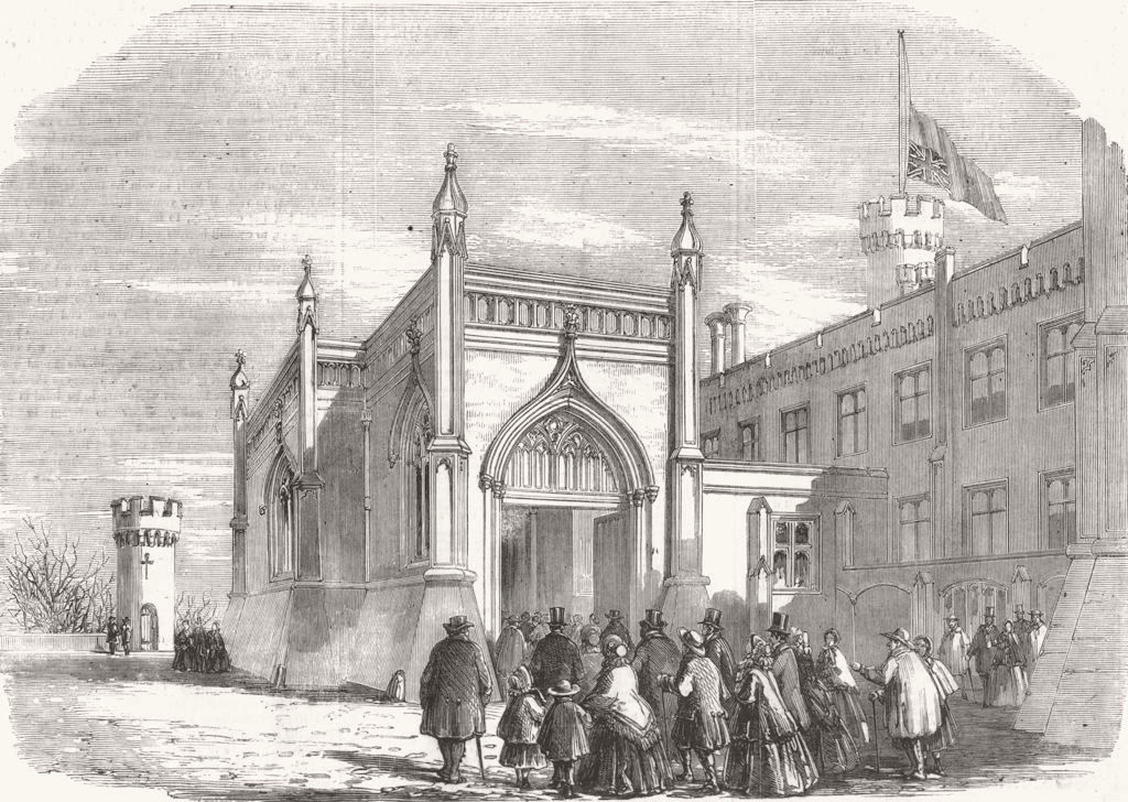 LEICS. Duke of Rutland funeral, Belvoir Castle 1857 old antique print picture