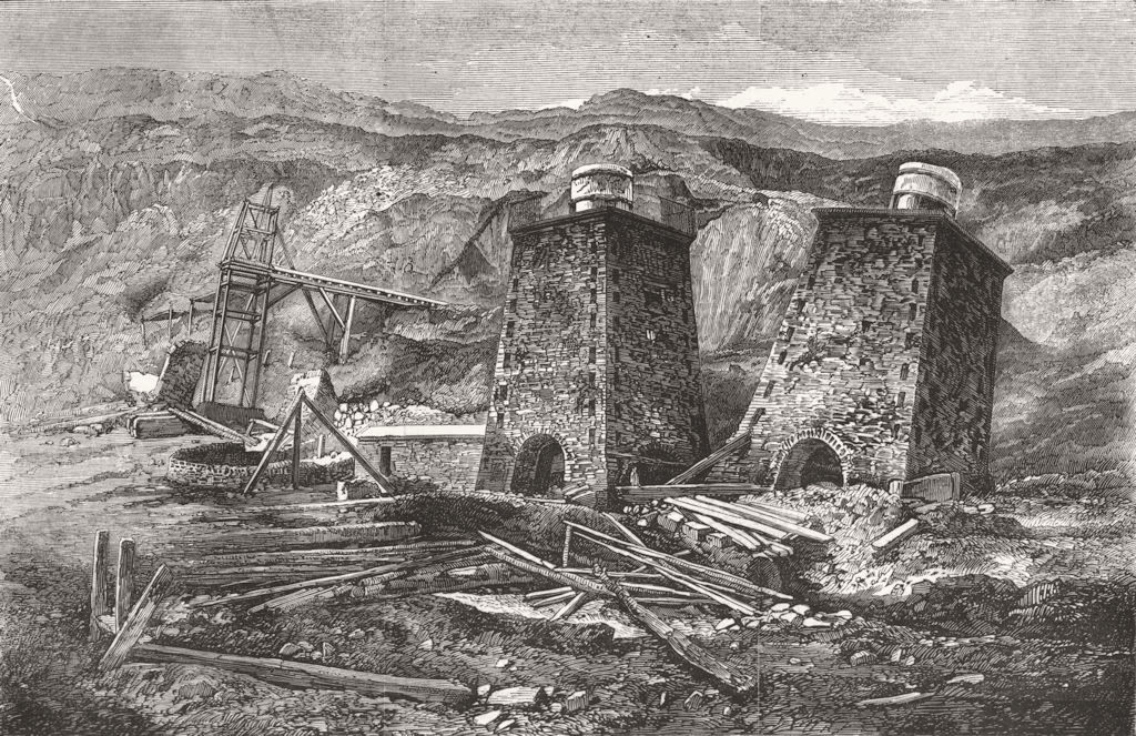 YORKS. Wreckhills landslip. Iron & Cement Works 1858 old antique print picture