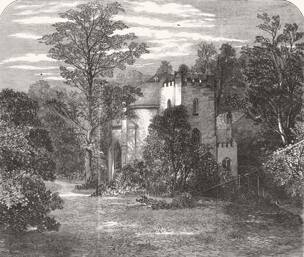 SURREY. Borromeo chapel, Weybridge(Louis Philippe) 1858 old antique print