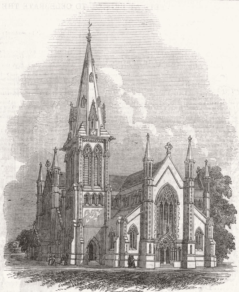 Associate Product LONDON. New Church at Highbury 1848 old antique vintage print picture