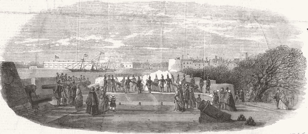 Associate Product HANTS. Royal visit to Sailors Home Portsmouth 1855 old antique print picture