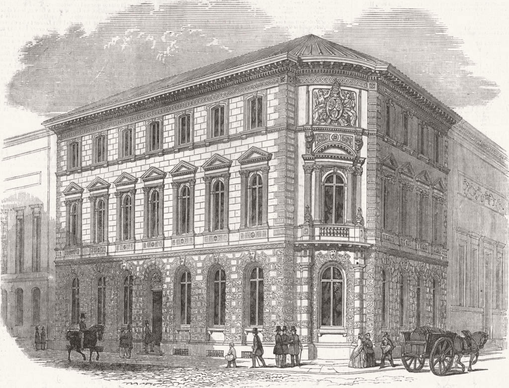 LONDON. Imperial Assurance Office-Gibson, Architect 1849 old antique print