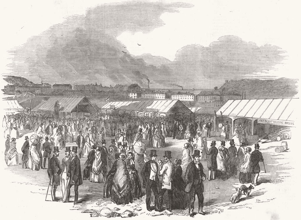 DEVON. Agricultural Show, Pennycomequick, Plymouth 1853 old antique print
