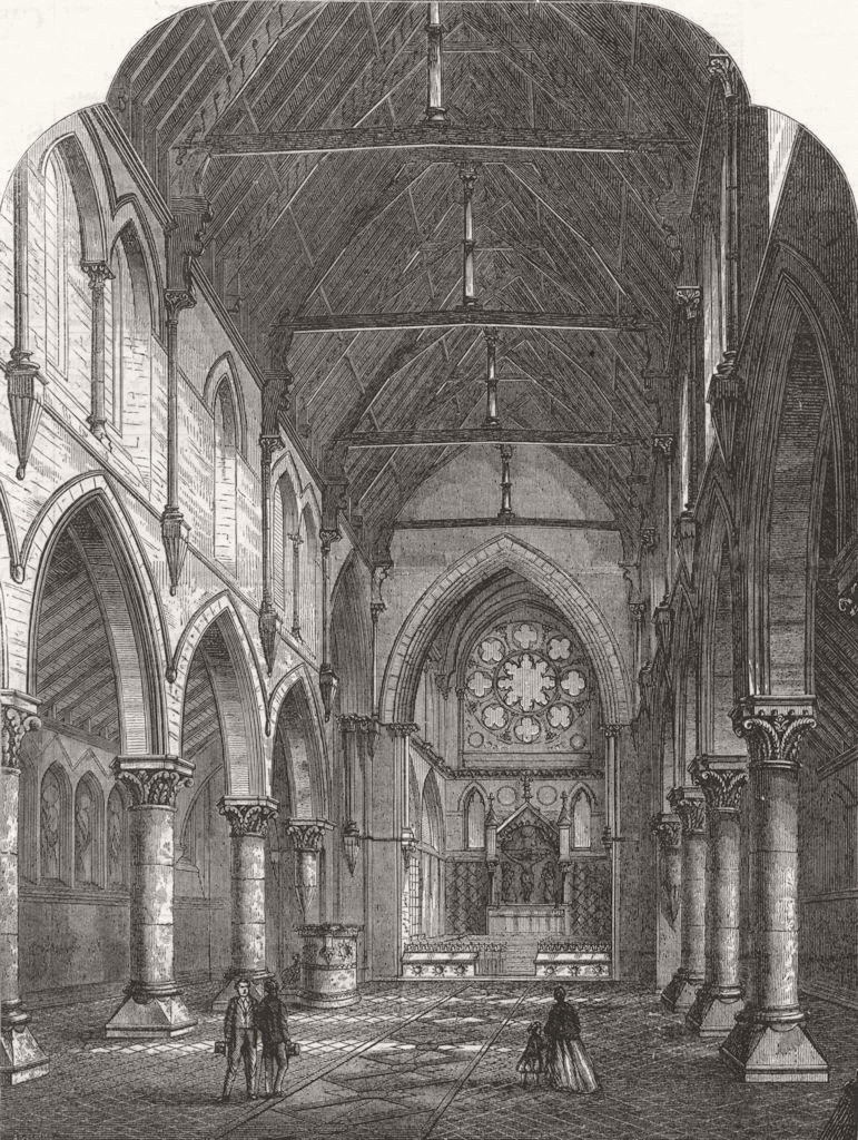 LONDON. St Peter's Church, Gravel Lane 1869 old antique vintage print picture